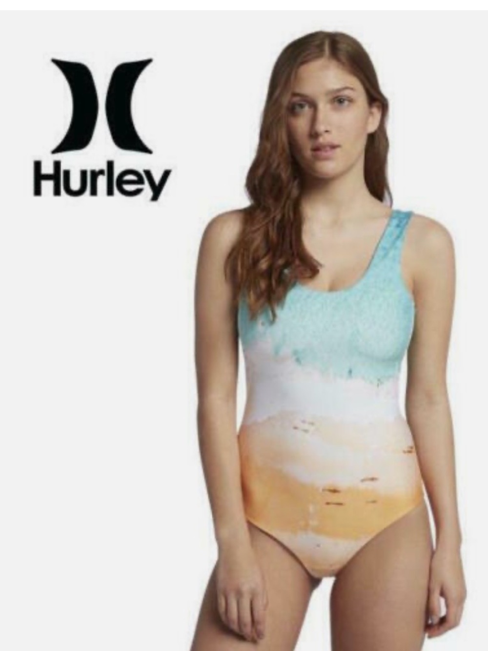 NWT Hurley One Piece Swimsuit Bodysuit Quick Dry Above Water Beach Print